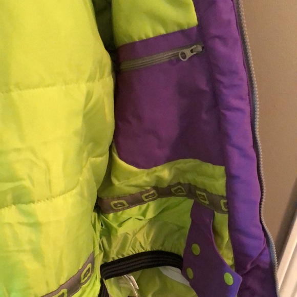 Outbound Ski Winter Hooded Jacket Purple with Green Size Large - Picture 9 of 10